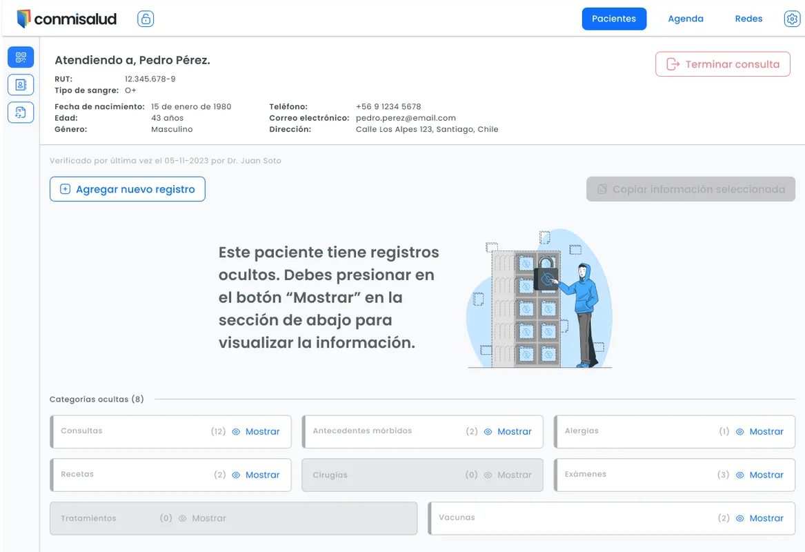 ConMiSalud - Dashboard con registro de pacientes